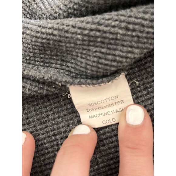 Spurt Mens Waffle Knit Long Sleeve Raglan Shirt 2XL Cotton Gray/Light Gray - Picture 4 of 7